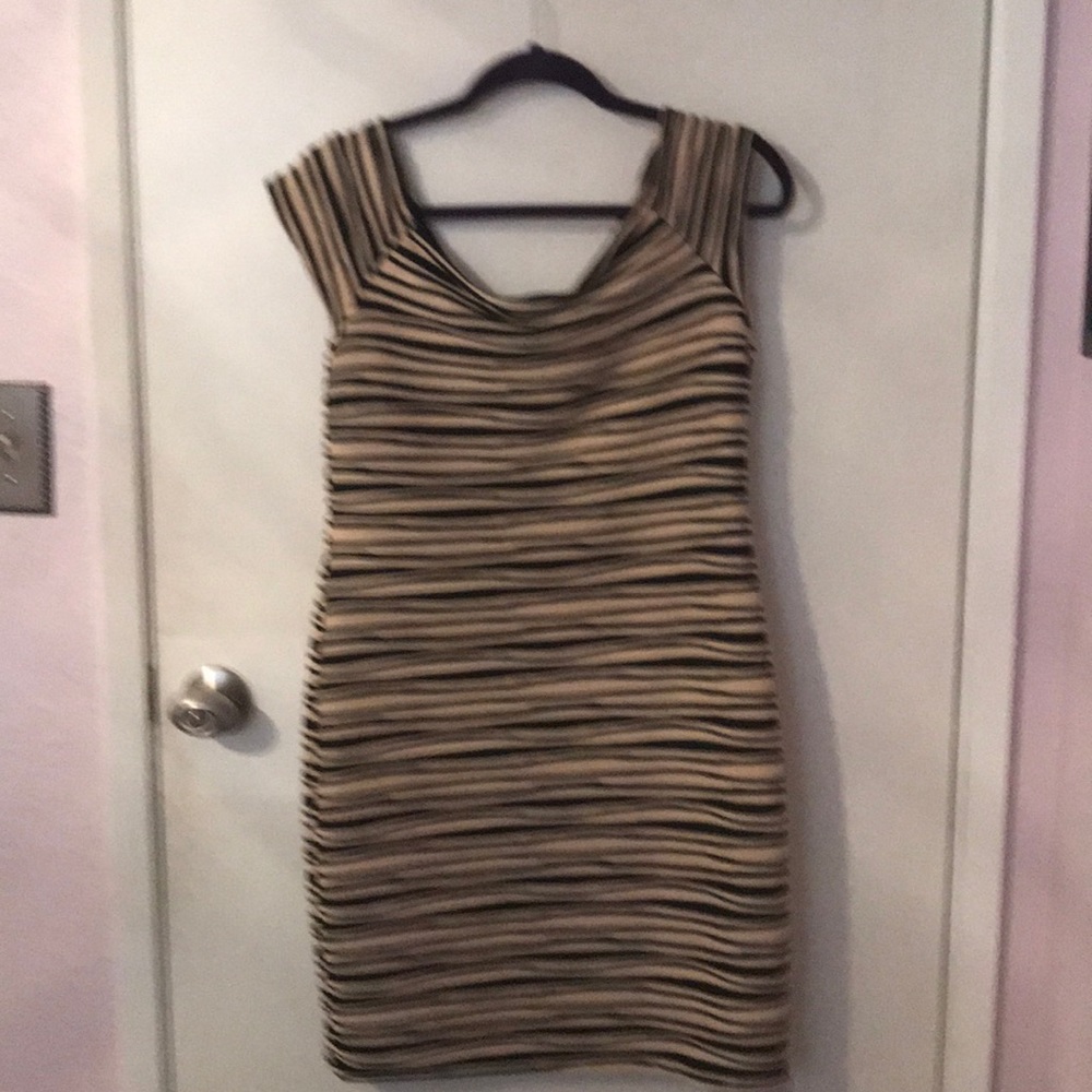 Tan and Black bodycon dress